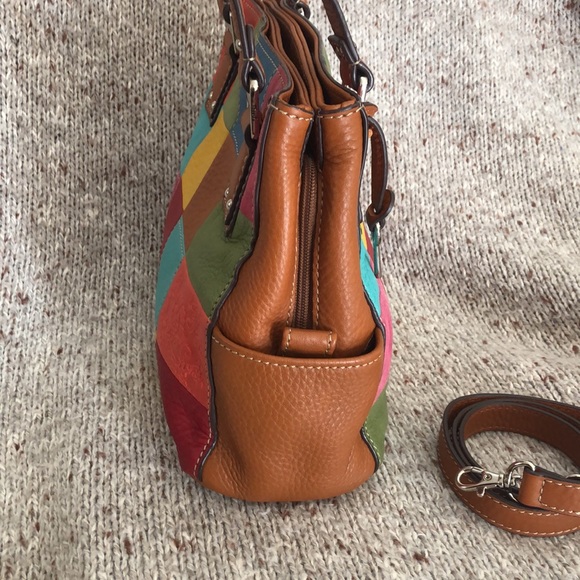 FÓSIL Patchwork leather satchel or shoulder bag - Picture 3 of 11